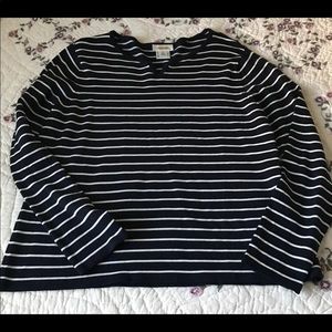 Talbots Black & White Top